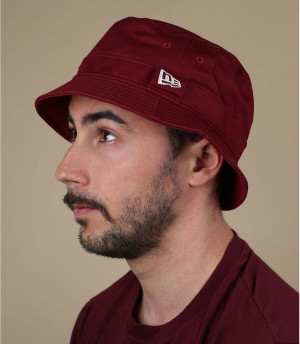 gorro pescador New Era granate Bucket Essential burgundy